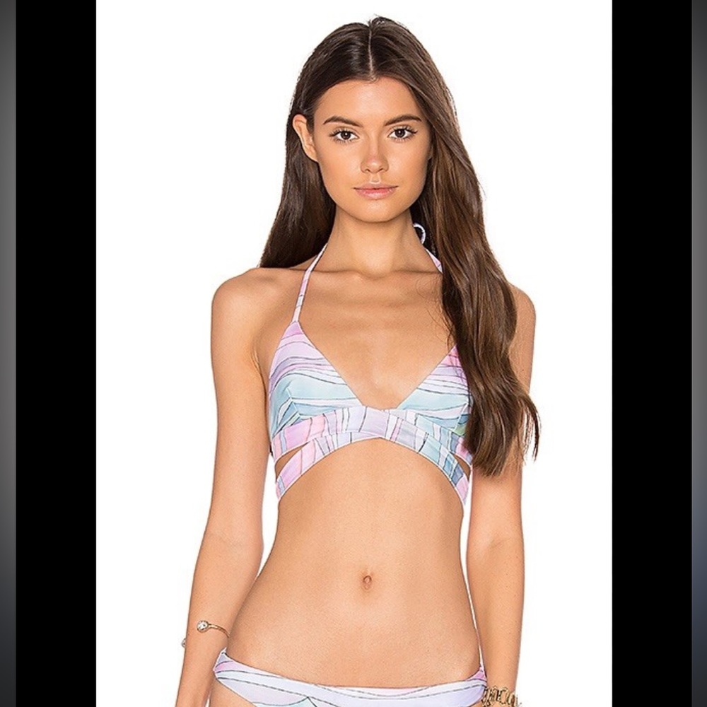 Mara Hoffman Pink and Blue Bikini Set